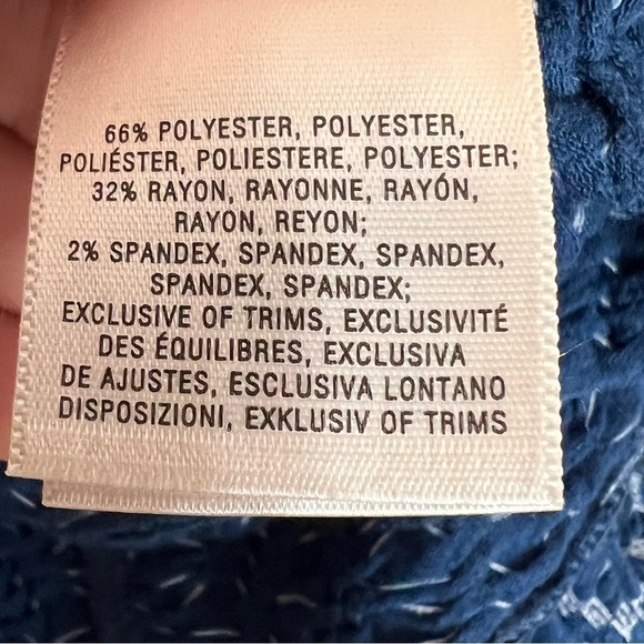 Anthropologie Postmark Sleeveless Blouse Blue Textured Black Trim Quilted Small - Picture 8 of 11